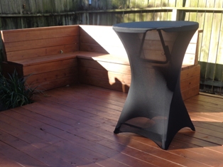 Black Spandex Cover for our Commercial Bar Tables